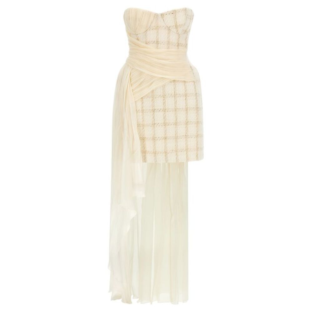 Elisabetta Franchi White Virgin Wool Short Women's Dress